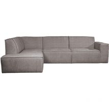 Mobilier Deco - elia - Canapé d'angle en tissu gris- Angle gauche