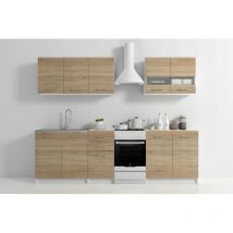 Elif - Cocina completa modular + lineal l - 200cm 6 pzs - encimera incluida - juego de muebles de cocina