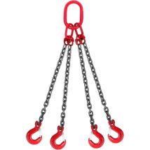 Brisunshine - lingues en Chaîne,Élingue d'Élévateur Chaîne de Levage avec Crochet en Acier au Manganèse 4 brins Capacité de Charge 6,4T(8mmx1,45m)