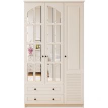Elise xl 3 Door 2 Drawer Mirrored White Wardrobe