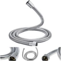 Elle - Flexible de douche universel (G1/2 pouces,1,5M), flexible de douche anti-torsion et anti-vrillage, acier inoxydable/chrom
