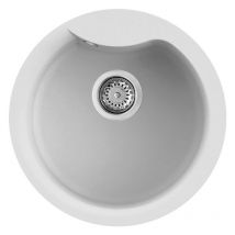 Elleci - Lavello Tondo Incasso Ego round Granitek Bianco LGEROU68