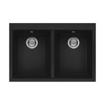 Elleci - LGQ34040 Quadra 340 Lavello Granitek 2 Vasche 80 cm Nero
