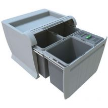 City - Eingebauter Abfallbehälter, geteilt, 50 l pta 5045C - Elletipi