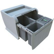 City - Eingebauter Abfallbehälter, geteilt, 52 l pta 5045B - Elletipi