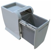 Poubelle intégrée Elletipi City – 18 litres – Inox/Plastique – Volet roulant – Dimensions : 440 x 425 x 290 mm