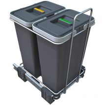 PF01 34C2, Pattumiera Differenziata Estraibile per Base, Grigio, 41L x 23l x 36H cm - Elletipi