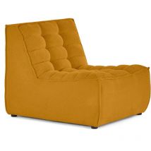 Lisa Design - Ellie - module d'assise sans accoudoir en velours texturé - jaune