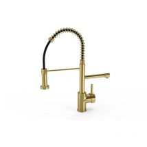 Ellsi Multiuse 3-in-1 Brushed Brass Finish Hot Water Kitchen Tap Mixer