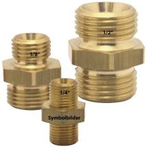 42384 Nipplo doppio Ad Aria Compressa filettatura maschio 1/4 – 1/4 pollici, in ottone - Elmag