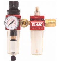 Kombi-Wartungseinheit – 1/2 Zoll Gewinde – max. Eingangsdruck 18 bar – max. Regelbereich 12 bar – Gewicht 1020 g – ELMAG