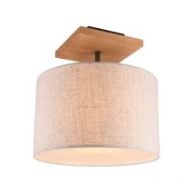 Frankystar - Elmau Plafonnier en bois avec abat-jour sable d. 36cm