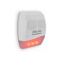 SA100A Sirena autoalimentata da esterno a 1 tromba con lampeggiatore led arancione e led stato impianto blu - Elmo