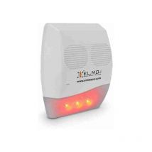 Elmo - SA101A Sirena autoalimentata da esterno a 2 trombe con lampeggiatore led arancione e led stato impianto blu