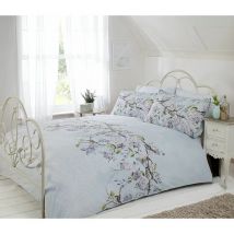 Rapport Home - Eloise Oriental Blossom Duvet Cover and Pillowcase Set (Duck Egg, Single)