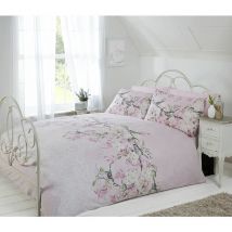 Rapport Home - Eloise Oriental Blossom Duvet Cover and Pillowcase Set (Pink, King) - Multicoloured