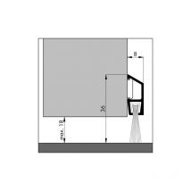 Eloxiertes Aluprofil mit Bürste ids-ba Elton Silber - Unsichtbare Befestigung - 3.00 mL + 3 Zubehörboxen - 305601