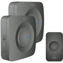 Elro - Db3000 Set Di Campanello Senza Fili - Con 2x Ricevitori Alimentati A Batteria - Nero