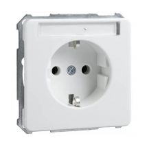 Steckdose mit Schriftfeld 16A fashion/riva/scala Steckklemme reinweiß 205014 - Elso