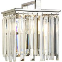 Aries - 1 Light Polished Nickel Crystal Wall Light - Elstead