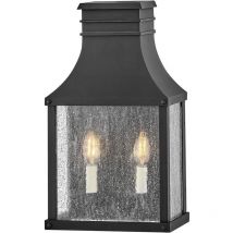 Elstead Beacon Hill 2 Light Half Outdoor Wall Lantern Museum Black IP44