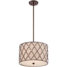 Elstead - Brown Lattice - Sospensione a soffitto medio a 3 luci reticolo marrone rame, attacco E27