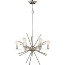 Quoizel - Elstead Carnegie - 6 Light Chandelier Silver Finish, E27