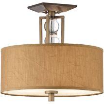 Lampadario Contemporaneo Celestial Legno Bronzo Cambridge Tessuto 3 Luci E27
