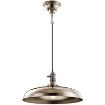 Kichler - Elstead Cobson 1 Ljus Semi Flush Dome Taklampa Polerad Nickel, E27