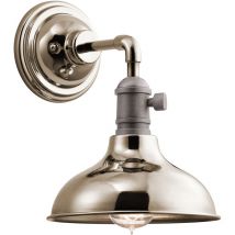 Kichler - Elstead Cobson 1 ljus inomhus kupol vägglampa polerad nickel, E27