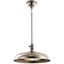Elstead Cobson - Lampada a sospensione a soffitto a cupola semi-incassata a 1 luce nichel lucido, E27