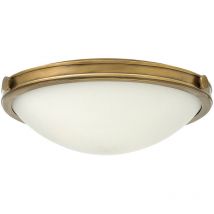 Collier - Plafoniera a filo soffitto a 3 luci media in ottone, attacco E27 - Elstead