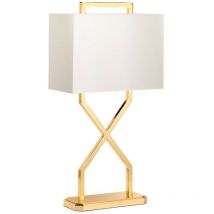 Cross Table Lamp with Shade, Polished Gold - Elstead