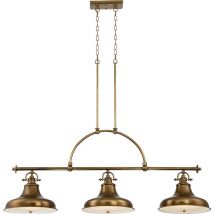 Quoizel - Elstead Emery - 3 Light Pendant Bar Chandelier Light Weathered Brass, E27