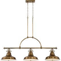 Quoizel - Elstead Emery 3 Ljus Pendel Bar Ljuskrona Lätt väderbiten mässing, E27