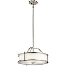Kichler - Elstead Emory - 3 Light Semi Flush Round Ceiling Pendant Light Pewter, E27