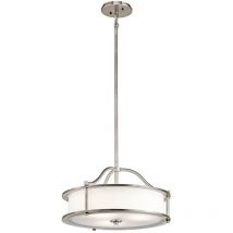 Elstead Emory - 3 Light Semi Flush runde Deckenpendelleuchte Zinn, E27
