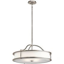 Lampadario Contemporaneo Emory Acciaio Peltro Classico 4 Luci E27