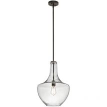 Kichler - Elstead Everly 1 ljus medellång kupol takhängande ljus brons, E27