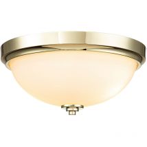 Feiss - Elstead Malibu Bowl Semi Flush Ceiling Light Polished Brass, IP44