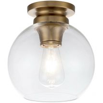 Feiss - Elstead Tabby Bowl Semi Flush Ceiling Light Burnished Brass