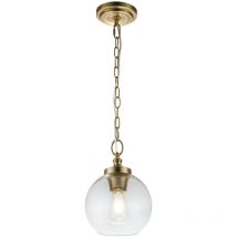 Elstead Feiss Tabby Dome Pendant Ceiling Light Burnished Brass