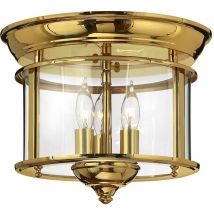 Plafoniera Contemporanea Gentry Ottone Lucido Vetro 3 Luci E14