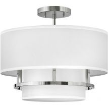 Hinkley - Elstead Graham 3 Light Cylindrical Ceiling Light, Polished Nickel