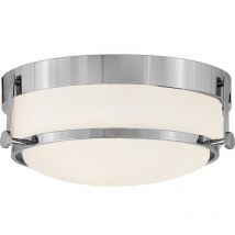 Hinkley - Elstead Harper 3 Light Flush Ceiling Light, Polished Chrome