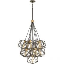 Hinkley - Elstead Astrid Cluster Pendel Taklampa Metallic Matt Brons med Deluxe Gold Accenter, -