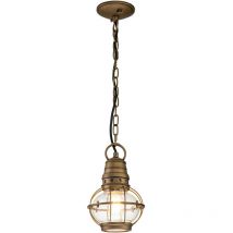 Elstead Kichler Bridgepoint Outdoor Pendant Ceiling Light Natural Brass, IP44