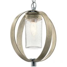 Kichler - Elstead Grand Bank Outdoor Pendant Ceiling Light Distressed Antique Grey, IP44