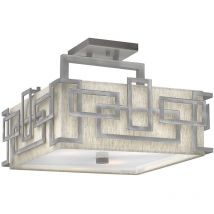 Lanza - 3 Light Semi Flush Mount Deckenleuchte Nickel, E27 - Elstead