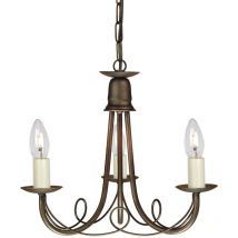 Minster - Multi Arm Kronleuchter 3 Hellschwarz, Gold Finish, E14 - Elstead